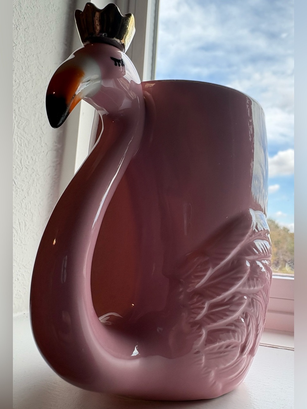 Pink Ceramic Queen Flamingo Mug